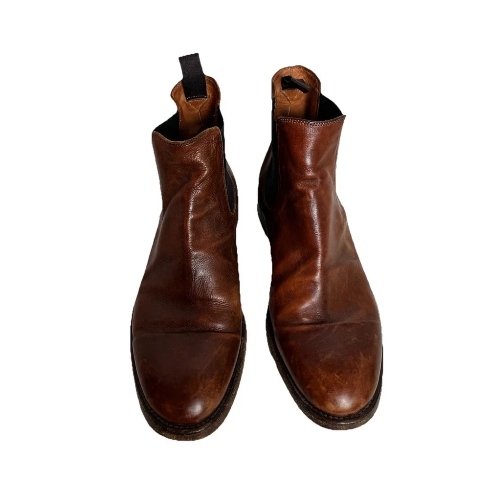 Frye Men's 9.5M‎ Brown Cognac Chelsea Boot Made In Italy